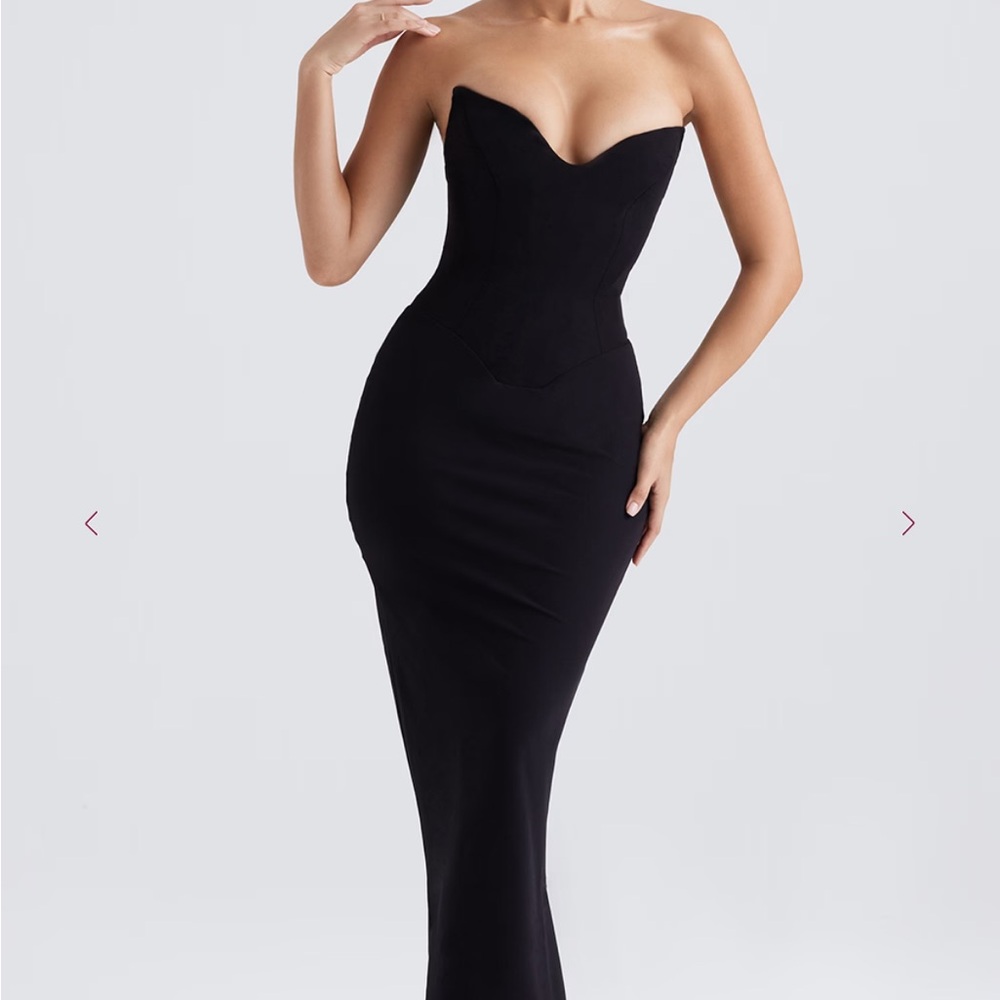 House of CB Black Strapless Gown